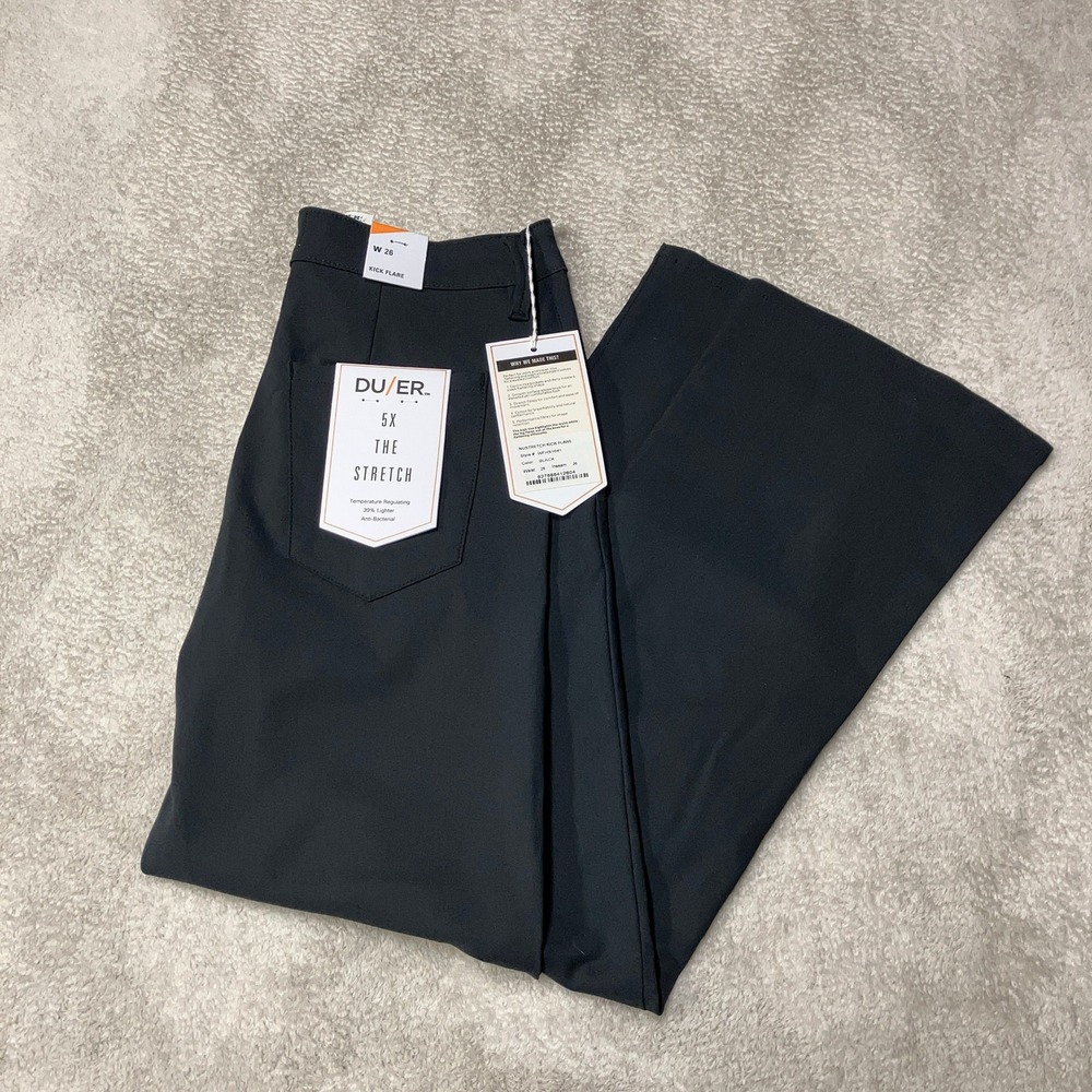 DU/ER Women's Black Boot Cut Stretch Pants